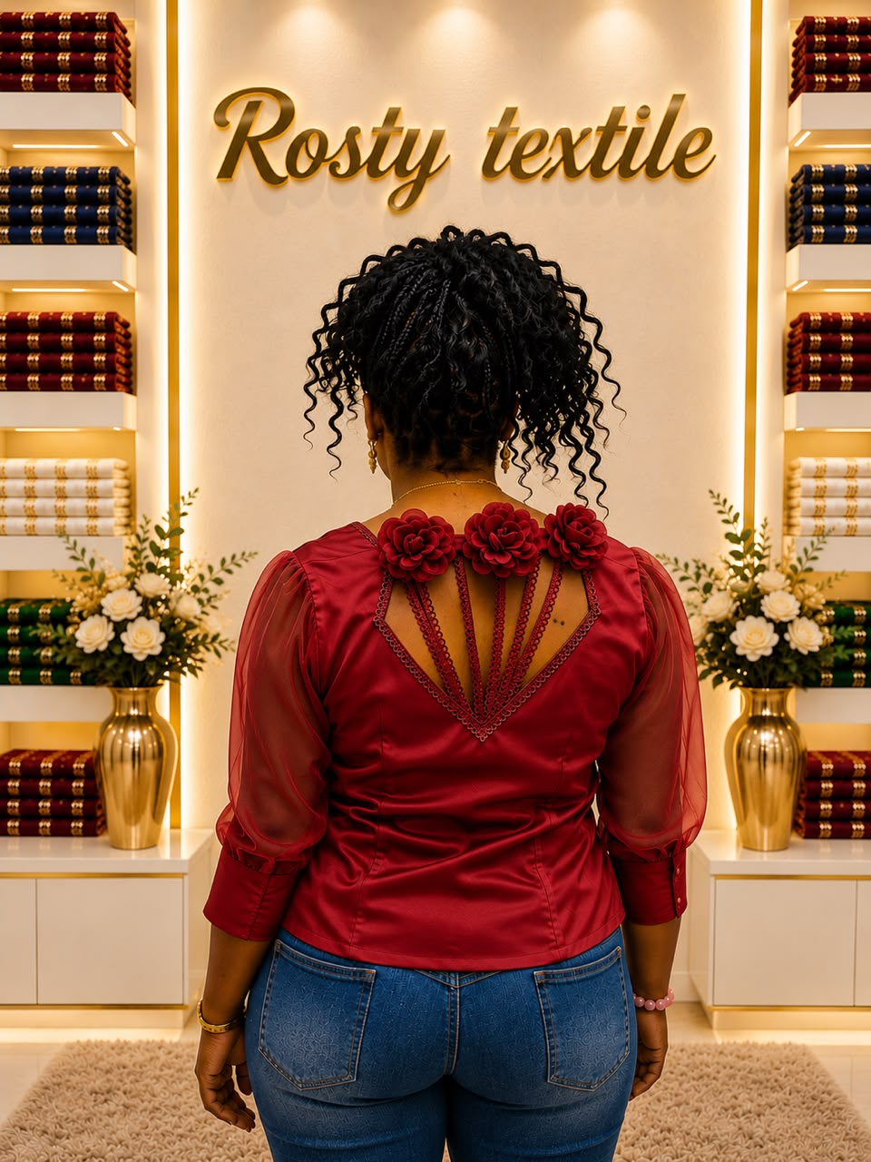 Blouse Jaune Pâle Col V – Manches Bouffantes