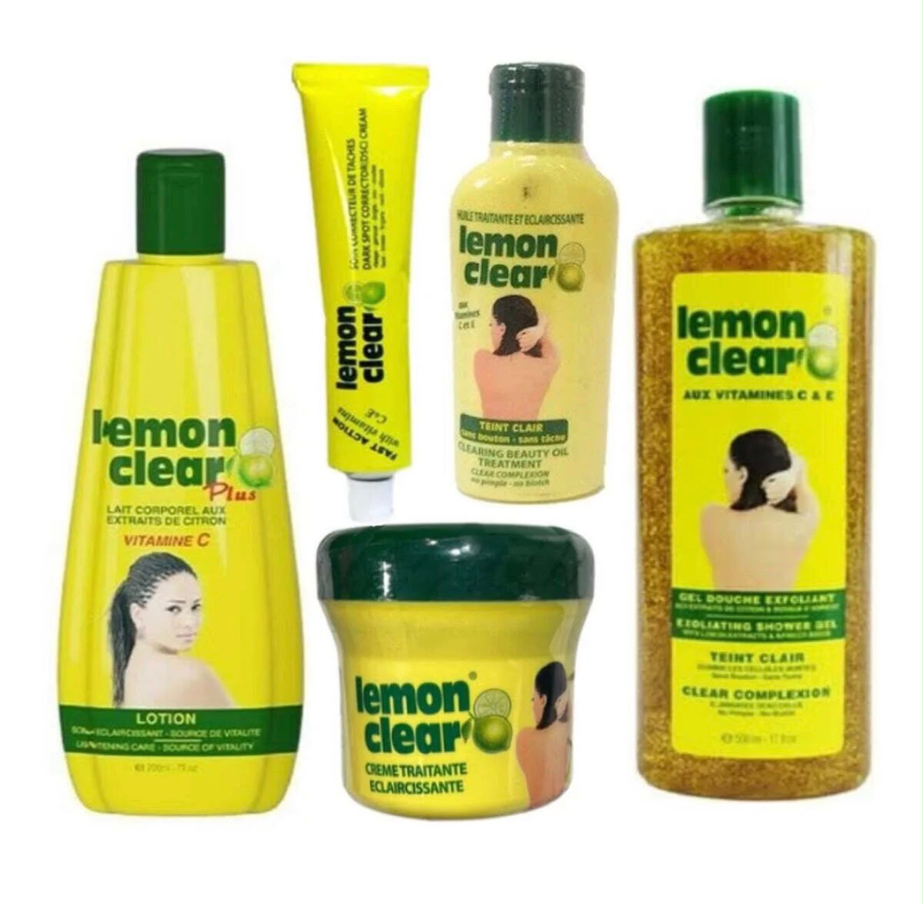 Coffret Lemon Clear Plus avec lait, gel douche, crème et soins à la vitamine C