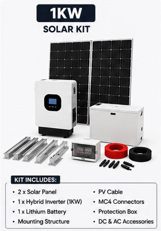 Kit Solaire 1KW — Système Complet Énergie Solaire