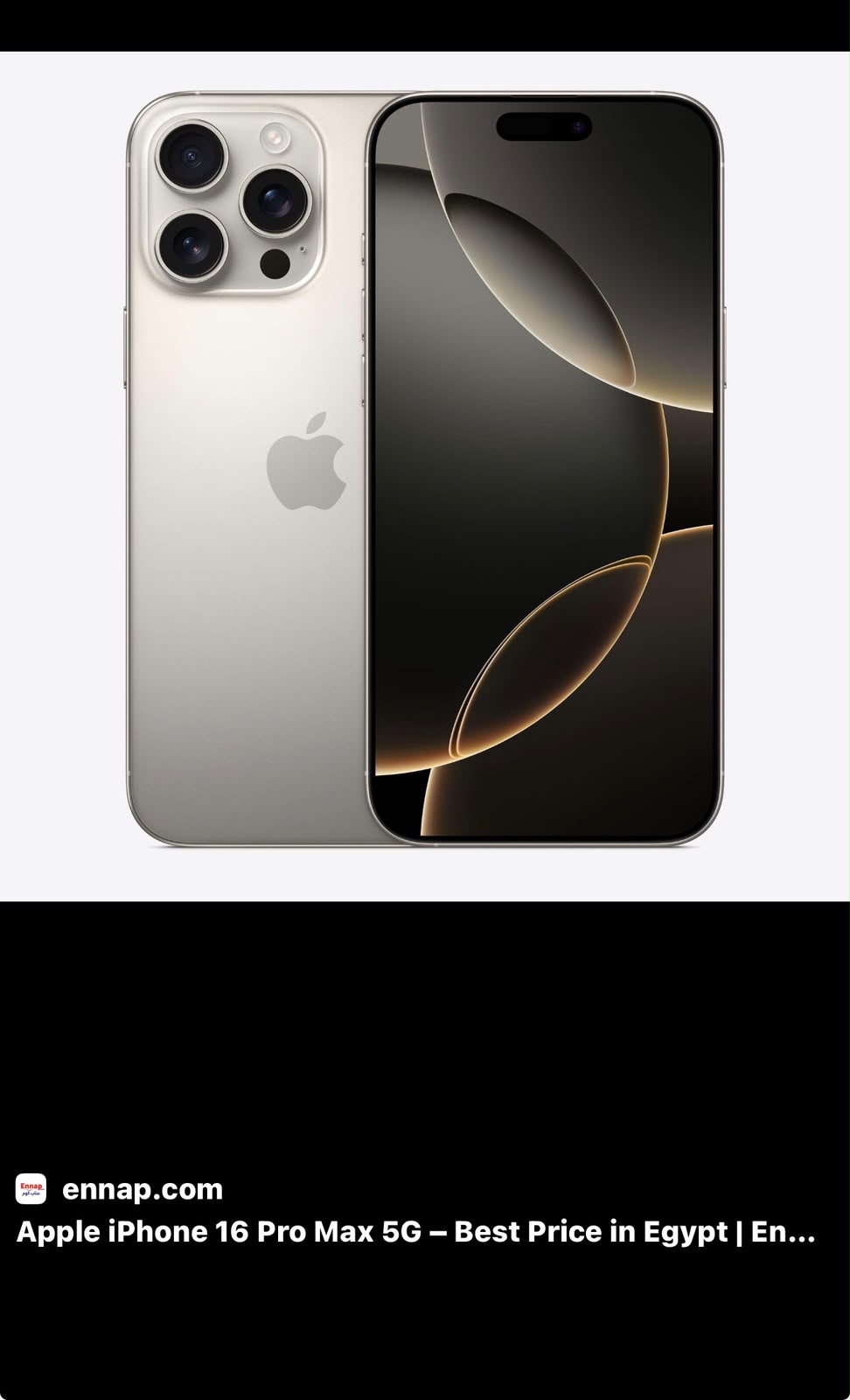 Apple iPhone 16 Pro Max – Titane Naturel