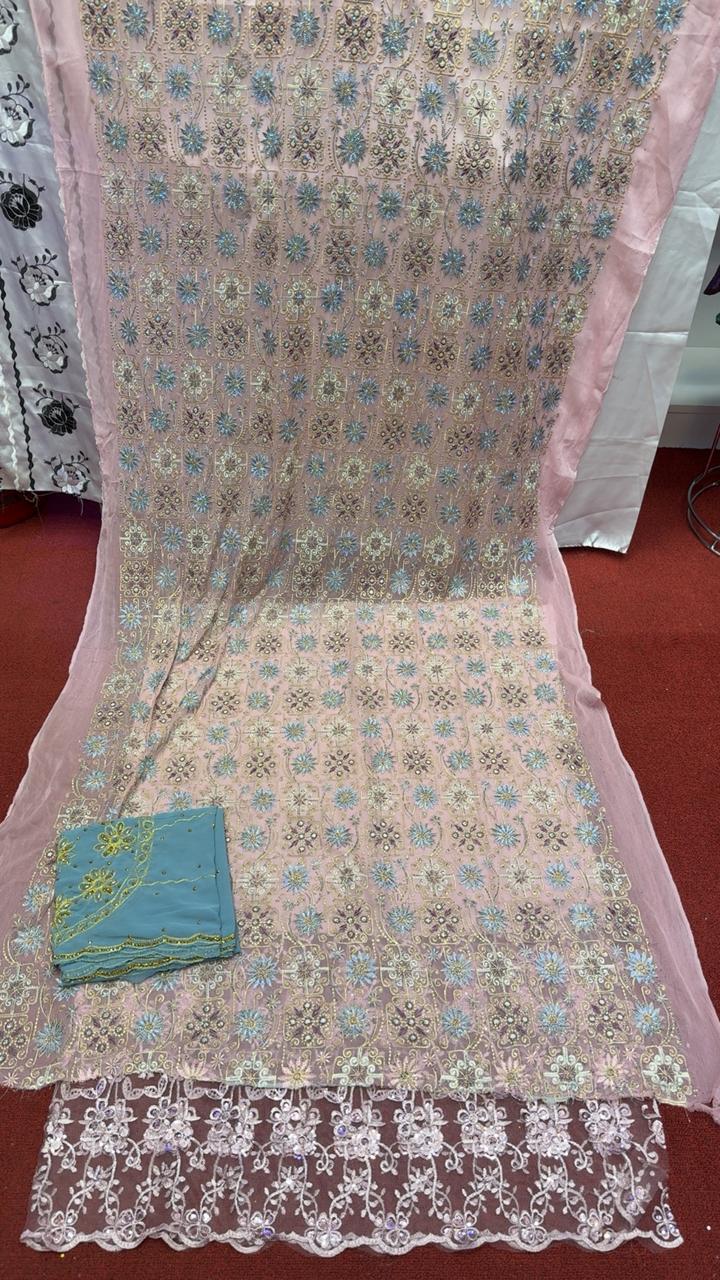 Salouva 3PICE - Champagne broderie lilas et multicolore