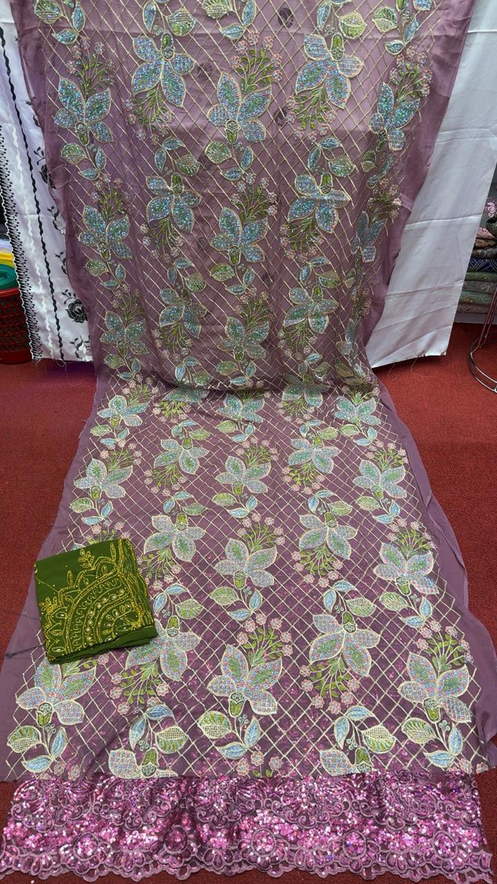 Salouva 3PICE - Rose poudré broderie turquoise et florale