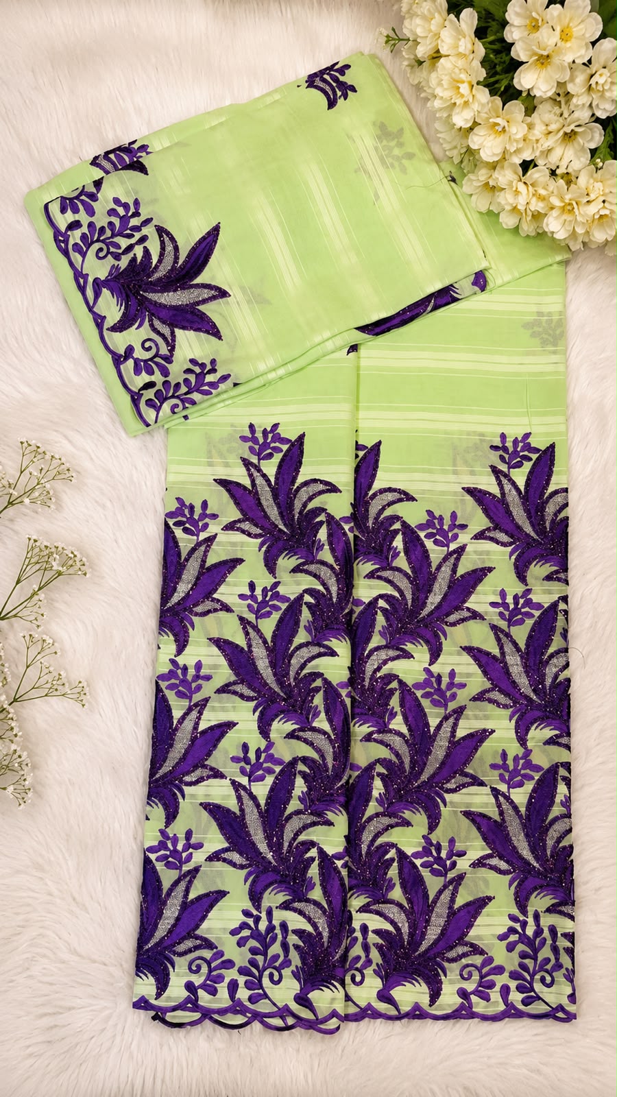 Salouva brodé vert et violet