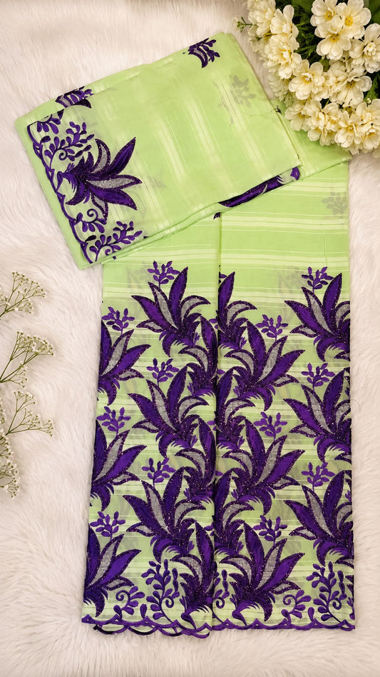 Salouva brodé vert et violet