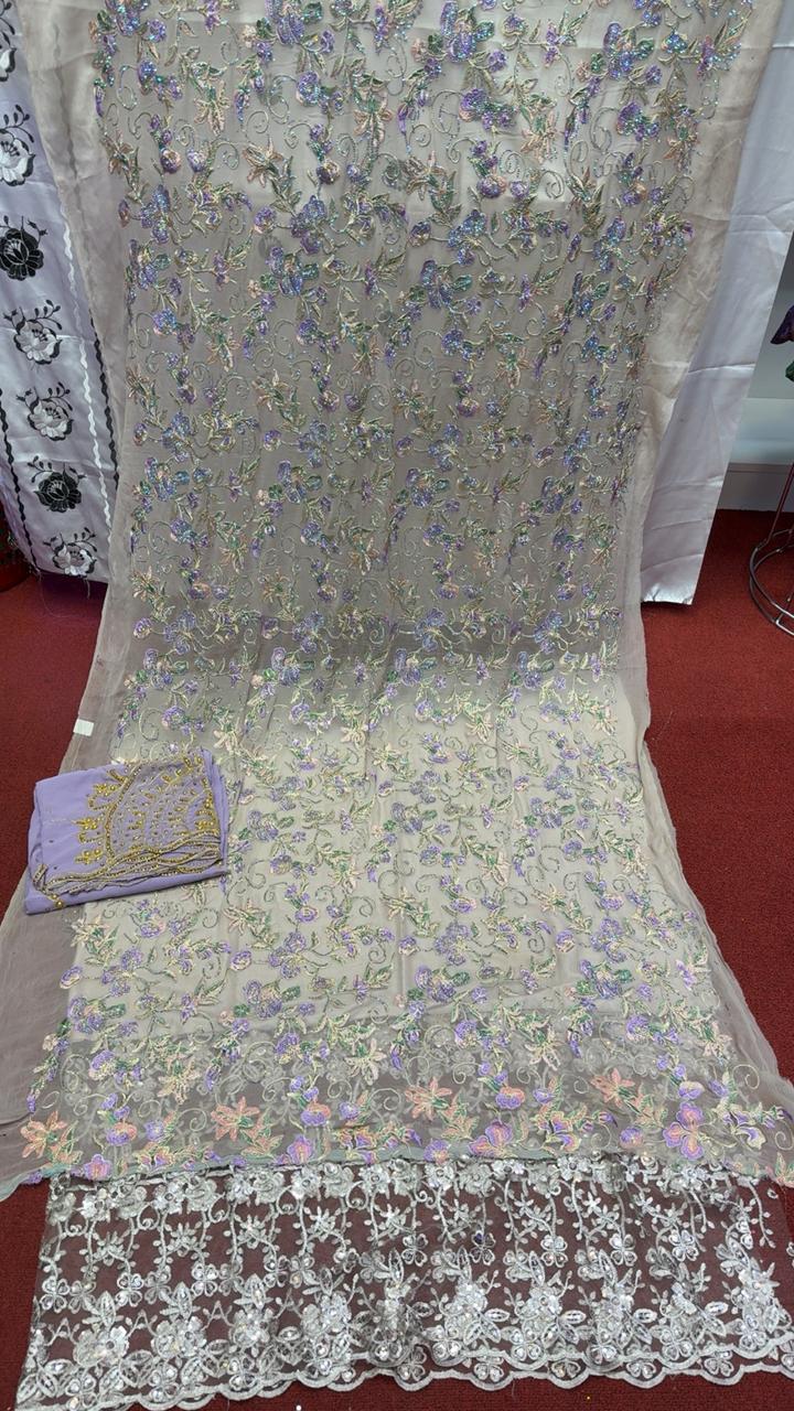 Salouva 3PICE - Mauve broderie feuilles irisées