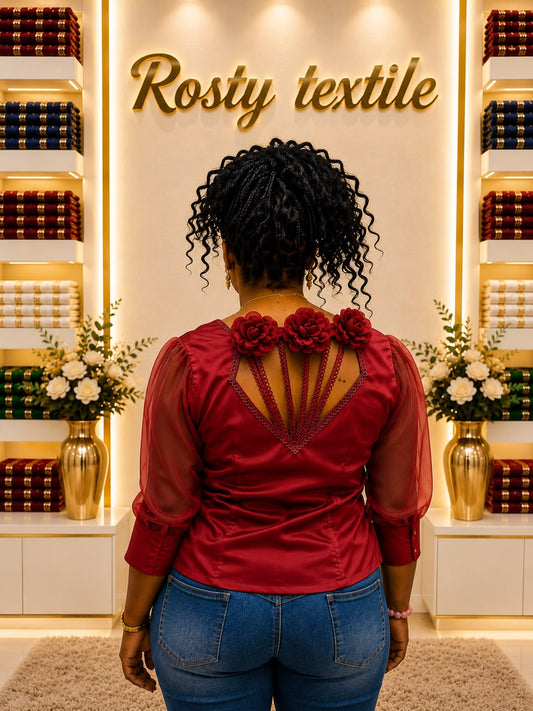 Blouse Jaune Pâle Col V – Manches Bouffantes