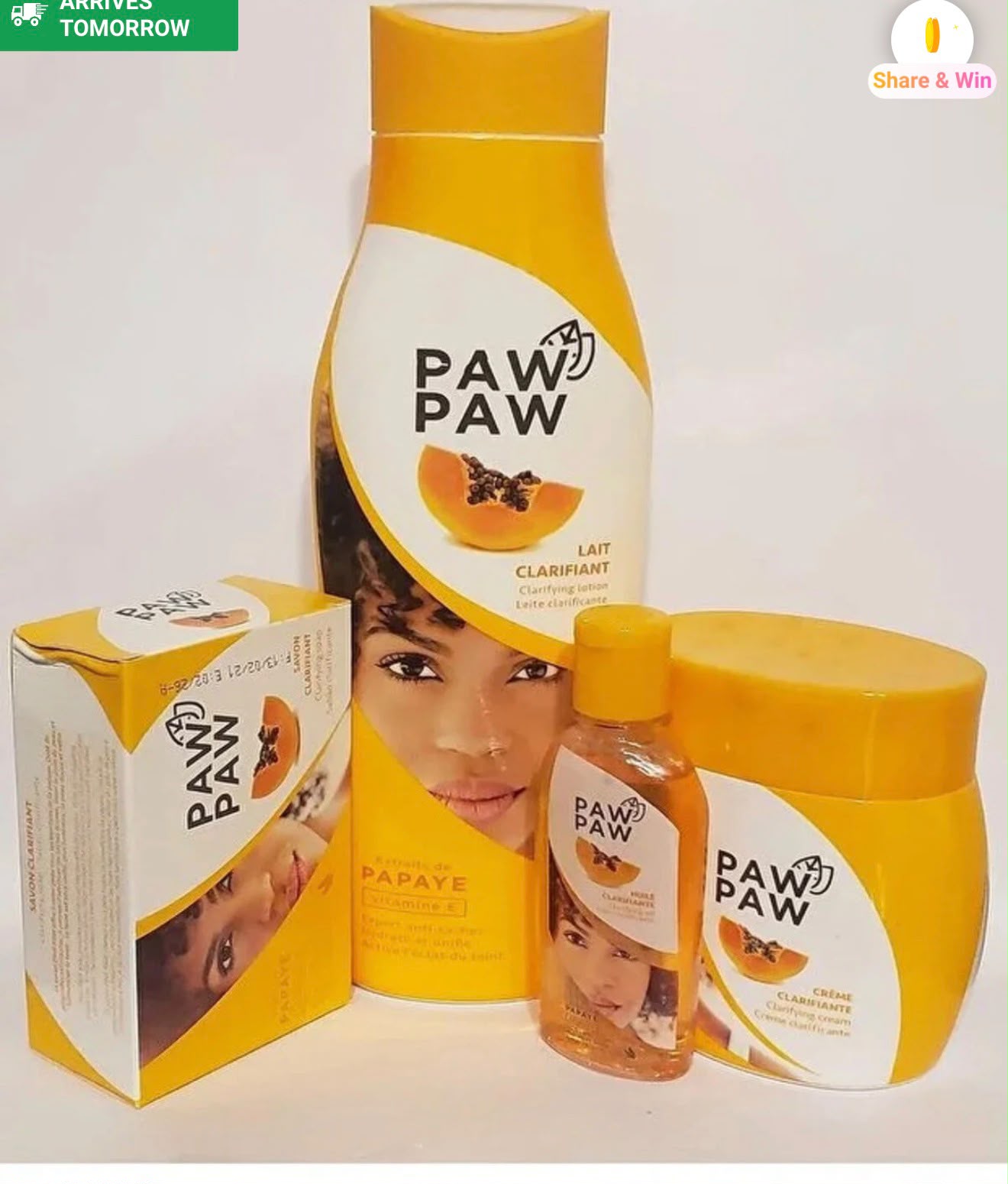 Coffret Paw Paw Papaya avec lait, crème et savon clarifiants