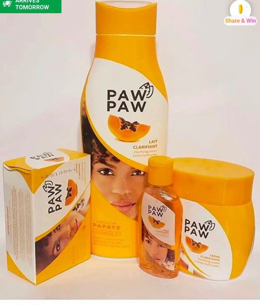 Coffret Paw Paw Papaya avec lait, crème et savon clarifiants