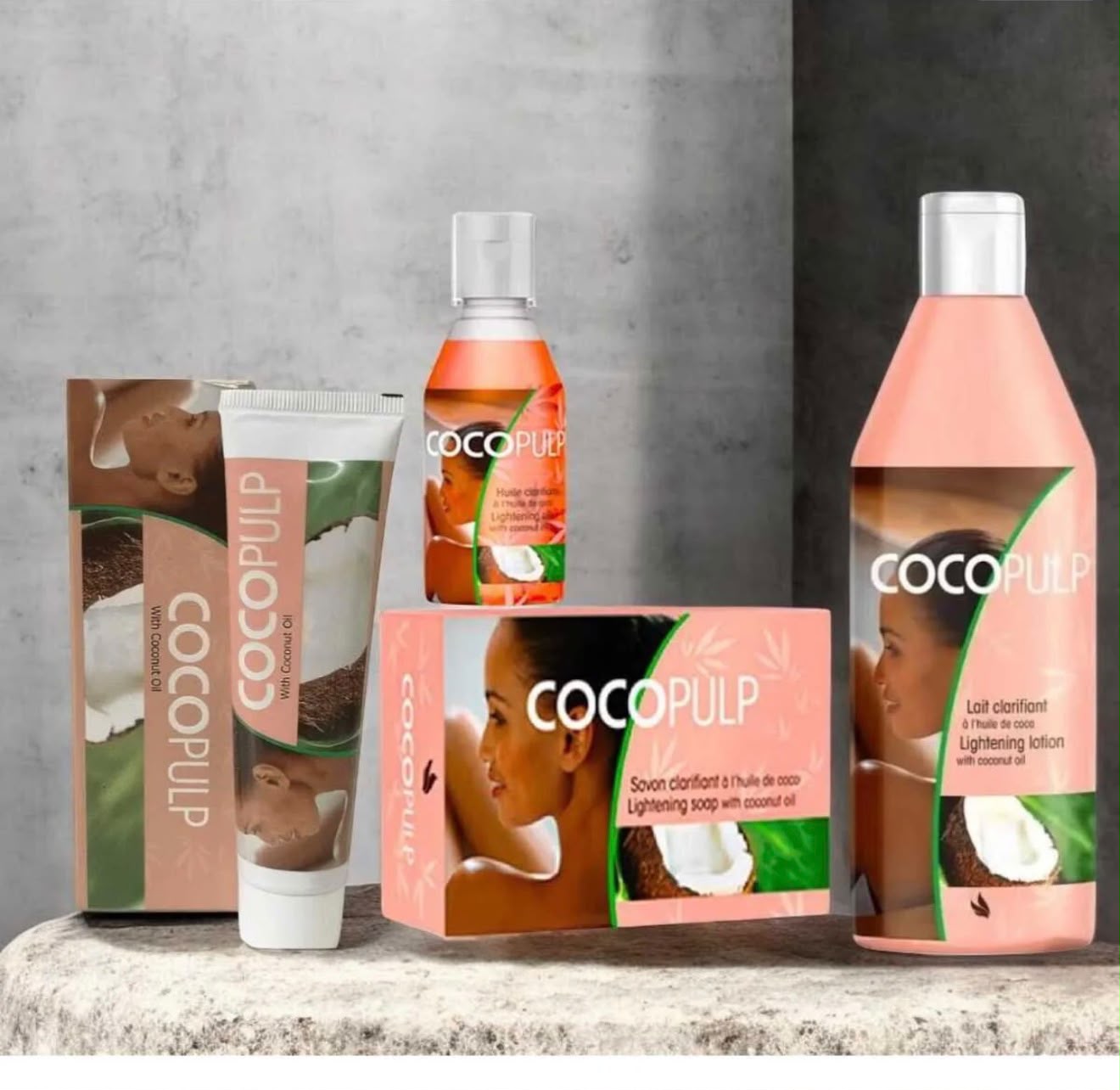Coffret CocoPulp avec savon, lait et crème de soin à l’huile de coco