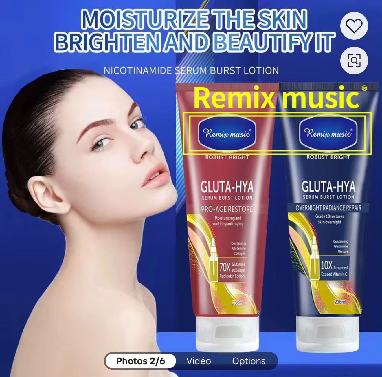Duo de lotions Remix Music Gluta-Hya Serum Burst Lotion