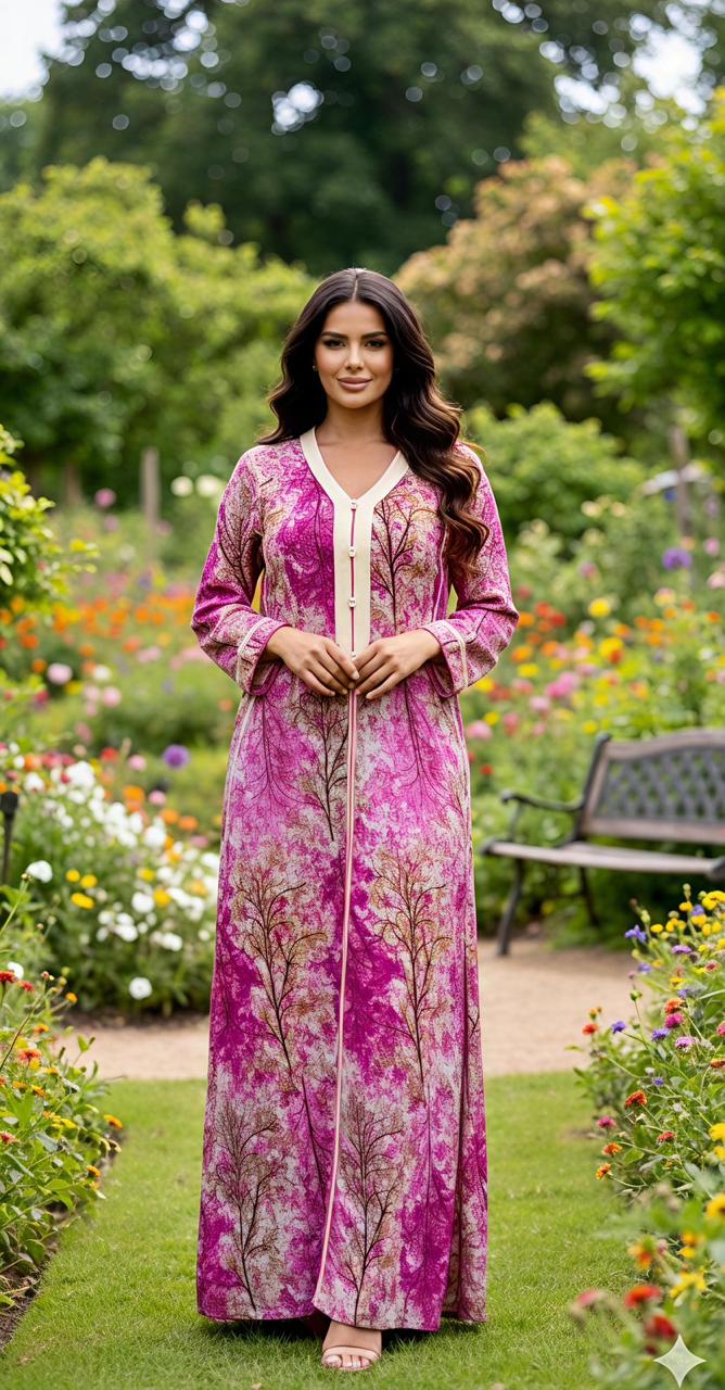 Bubu longue ivoire pour femme avec broderies dorées raffinées
